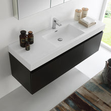 Load image into Gallery viewer, Fresca Mezzo 60&quot; Black Wall Hung Single Sink Modern Bathroom Vanity w/ Medicine Cabinet- Fresca