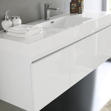 Load image into Gallery viewer, Fresca Mezzo 60&quot; White Wall Hung Single Sink Modern Bathroom Vanity w/ Medicine Cabinet- Fresca