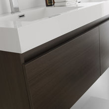 Load image into Gallery viewer, Fresca Mezzo 60&quot; Gray Oak Wall Hung Double Sink Modern Bathroom Vanity w/ Medicine Cabinet- Fresca