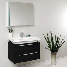 Load image into Gallery viewer, Fresca Medio 32&quot; Black Modern Bathroom Vanity w/ Medicine Cabinet- Fresca