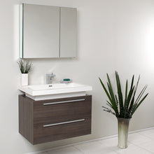 Load image into Gallery viewer, Fresca Medio 32&quot; Gray Oak Modern Bathroom Vanity w/ Medicine Cabinet- Fresca