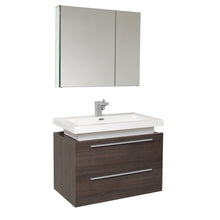Load image into Gallery viewer, Fresca Medio 32&quot; Gray Oak Modern Bathroom Vanity w/ Medicine Cabinet- Fresca