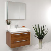 Load image into Gallery viewer, Fresca Medio 32&quot; Teak Modern Bathroom Vanity w/ Medicine Cabinet- Fresca