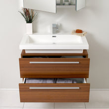 Load image into Gallery viewer, Fresca Medio 32&quot; Teak Modern Bathroom Vanity w/ Medicine Cabinet- Fresca