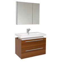 Load image into Gallery viewer, Fresca Medio 32&quot; Teak Modern Bathroom Vanity w/ Medicine Cabinet- Fresca