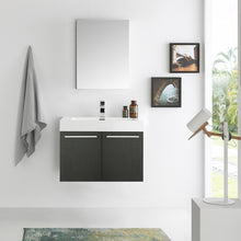 Load image into Gallery viewer, Fresca Vista 30&quot; Black Wall Hung Modern Bathroom Vanity w/ Medicine Cabinet- Fresca