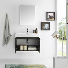 Load image into Gallery viewer, Fresca Vista 30&quot; Black Wall Hung Modern Bathroom Vanity w/ Medicine Cabinet- Fresca