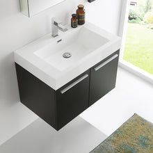 Load image into Gallery viewer, Fresca Vista 30&quot; Black Wall Hung Modern Bathroom Vanity w/ Medicine Cabinet- Fresca