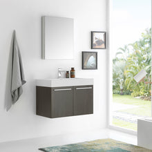 Load image into Gallery viewer, Fresca Vista 30&quot; Gray Oak Wall Hung Modern Bathroom Vanity w/ Medicine Cabinet- Fresca