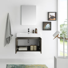 Load image into Gallery viewer, Fresca Vista 30&quot; Gray Oak Wall Hung Modern Bathroom Vanity w/ Medicine Cabinet- Fresca