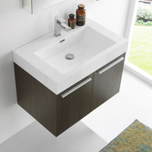 Load image into Gallery viewer, Fresca Vista 30&quot; Gray Oak Wall Hung Modern Bathroom Vanity w/ Medicine Cabinet- Fresca