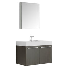 Load image into Gallery viewer, Fresca Vista 30&quot; Gray Oak Wall Hung Modern Bathroom Vanity w/ Medicine Cabinet- Fresca