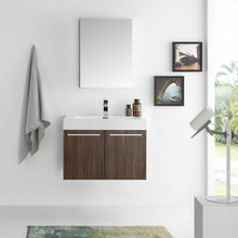Load image into Gallery viewer, Fresca Vista 30&quot; Walnut Wall Hung Modern Bathroom Vanity w/ Medicine Cabinet- Fresca