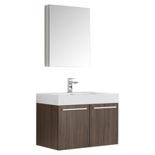 Load image into Gallery viewer, Fresca Vista 30&quot; Walnut Wall Hung Modern Bathroom Vanity w/ Medicine Cabinet- Fresca