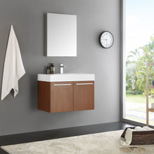 Load image into Gallery viewer, Fresca Vista 30&quot; Teak Wall Hung Modern Bathroom Vanity w/ Medicine Cabinet- Fresca