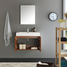 Load image into Gallery viewer, Fresca Vista 30&quot; Teak Wall Hung Modern Bathroom Vanity w/ Medicine Cabinet- Fresca