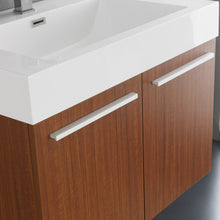 Load image into Gallery viewer, Fresca Vista 30&quot; Teak Wall Hung Modern Bathroom Vanity w/ Medicine Cabinet- Fresca