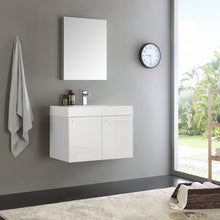 Load image into Gallery viewer, Fresca Vista 30&quot; White Wall Hung Modern Bathroom Vanity w/ Medicine Cabinet- Fresca