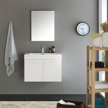 Load image into Gallery viewer, Fresca Vista 30&quot; White Wall Hung Modern Bathroom Vanity w/ Medicine Cabinet- Fresca