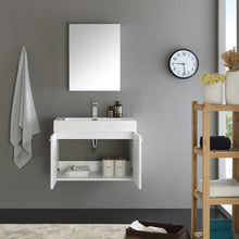 Load image into Gallery viewer, Fresca Vista 30&quot; White Wall Hung Modern Bathroom Vanity w/ Medicine Cabinet- Fresca