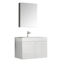 Load image into Gallery viewer, Fresca Vista 30&quot; White Wall Hung Modern Bathroom Vanity w/ Medicine Cabinet- Fresca