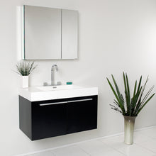 Load image into Gallery viewer, Fresca Vista 36&quot; Black Modern Bathroom Vanity w/ Medicine Cabinet- Fresca