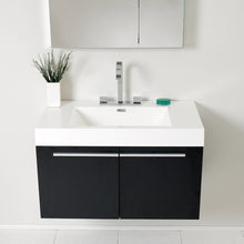 Load image into Gallery viewer, Fresca Vista 36&quot; Black Modern Bathroom Vanity w/ Medicine Cabinet- Fresca