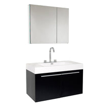Load image into Gallery viewer, Fresca Vista 36&quot; Black Modern Bathroom Vanity w/ Medicine Cabinet- Fresca