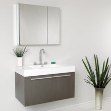 Load image into Gallery viewer, Fresca Vista 36&quot; Gray Oak Modern Bathroom Vanity w/ Medicine Cabinet- Fresca