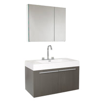 Load image into Gallery viewer, Fresca Vista 36&quot; Gray Oak Modern Bathroom Vanity w/ Medicine Cabinet- Fresca