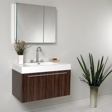 Load image into Gallery viewer, Fresca Vista 36&quot; Walnut Modern Bathroom Vanity w/ Medicine Cabinet- Fresca