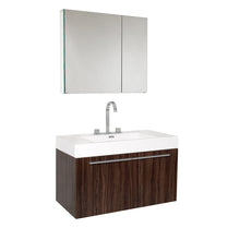 Load image into Gallery viewer, Fresca Vista 36&quot; Walnut Modern Bathroom Vanity w/ Medicine Cabinet- Fresca