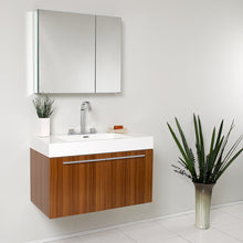 Load image into Gallery viewer, Fresca Vista 36&quot; Teak Modern Bathroom Vanity w/ Medicine Cabinet- Fresca