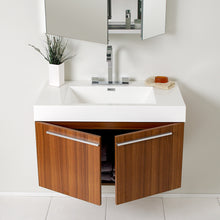Load image into Gallery viewer, Fresca Vista 36&quot; Teak Modern Bathroom Vanity w/ Medicine Cabinet- Fresca