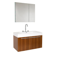 Load image into Gallery viewer, Fresca Vista 36&quot; Teak Modern Bathroom Vanity w/ Medicine Cabinet- Fresca