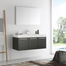 Load image into Gallery viewer, Fresca Vista 48&quot; Black Wall Hung Modern Bathroom Vanity w/ Medicine Cabinet- Fresca