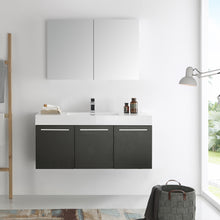 Load image into Gallery viewer, Fresca Vista 48&quot; Black Wall Hung Modern Bathroom Vanity w/ Medicine Cabinet- Fresca