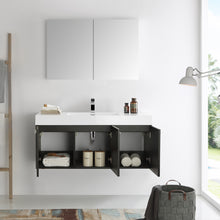 Load image into Gallery viewer, Fresca Vista 48&quot; Black Wall Hung Modern Bathroom Vanity w/ Medicine Cabinet- Fresca