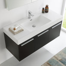 Load image into Gallery viewer, Fresca Vista 48&quot; Black Wall Hung Modern Bathroom Vanity w/ Medicine Cabinet- Fresca