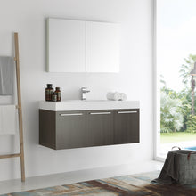 Load image into Gallery viewer, Fresca Vista 48&quot; Gray Oak Wall Hung Modern Bathroom Vanity w/ Medicine Cabinet- Fresca
