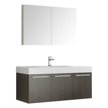 Load image into Gallery viewer, Fresca Vista 48&quot; Gray Oak Wall Hung Modern Bathroom Vanity w/ Medicine Cabinet- Fresca