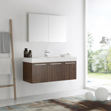 Load image into Gallery viewer, Fresca Vista 48&quot; Walnut Wall Hung Modern Bathroom Vanity w/ Medicine Cabinet- Fresca