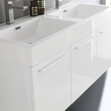 Load image into Gallery viewer, Fresca Vista 48&quot; White Wall Hung Double Sink Modern Bathroom Vanity w/ Medicine Cabinet- Fresca