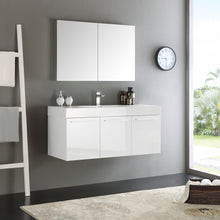 Load image into Gallery viewer, Fresca Vista 48&quot; White Wall Hung Modern Bathroom Vanity w/ Medicine Cabinet- Fresca