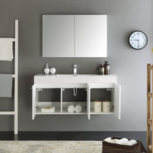 Load image into Gallery viewer, Fresca Vista 48&quot; White Wall Hung Modern Bathroom Vanity w/ Medicine Cabinet- Fresca