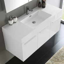 Load image into Gallery viewer, Fresca Vista 48&quot; White Wall Hung Modern Bathroom Vanity w/ Medicine Cabinet- Fresca