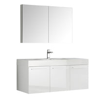 Load image into Gallery viewer, Fresca Vista 48&quot; White Wall Hung Modern Bathroom Vanity w/ Medicine Cabinet- Fresca