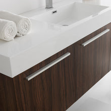 Load image into Gallery viewer, Fresca Vista 60&quot; Walnut Wall Hung Single Sink Modern Bathroom Vanity w/ Medicine Cabinet- Fresca