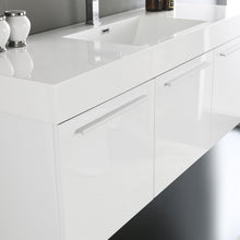 Load image into Gallery viewer, Fresca Vista 60&quot; White Wall Hung Single Sink Modern Bathroom Vanity w/ Medicine Cabinet- Fresca