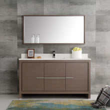 Load image into Gallery viewer, Fresca Allier 60&quot; Gray Oak Modern Single Sink Bathroom Vanity w/ Mirror- Fresca